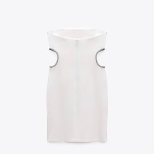 Zara Cut Out Mini White Dress